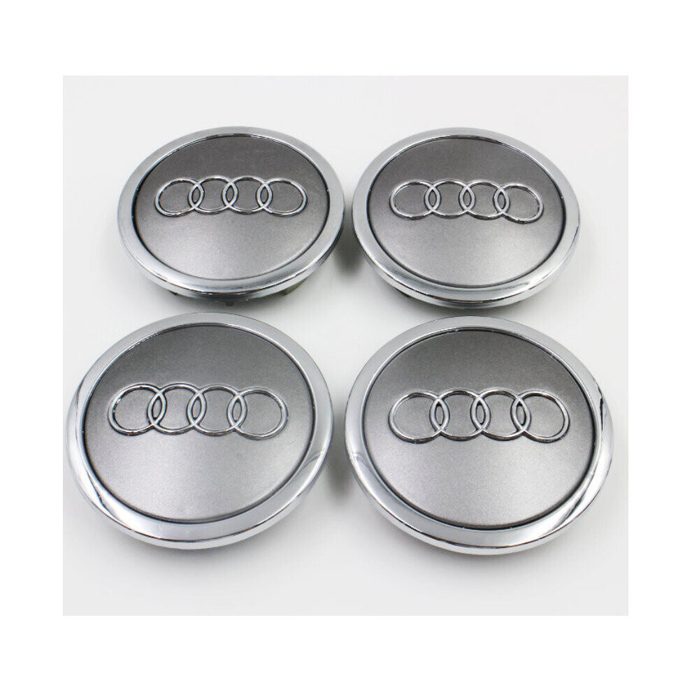 Paktoo Audi 77Mm Wheel Center Caps 4L0601170 Q5 Q7 Grey