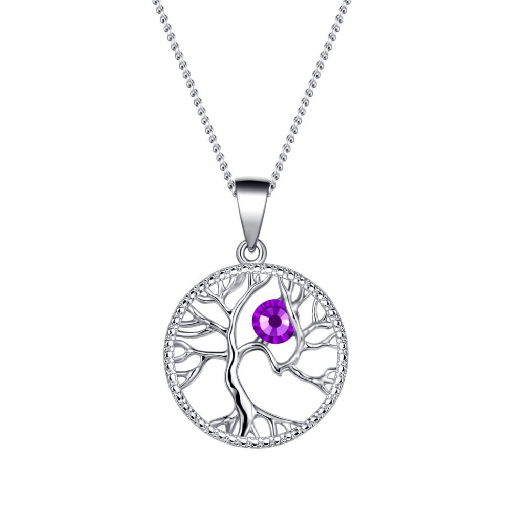Pure By Coppercraft (February - Amethyst) Swarovski Necklace Birthstone Pendant Jewellery Purple