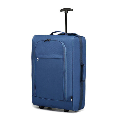(Blue) Foldable Cabin Suitcase Soft Shell Hand Luggage Foldable Storage Case 1