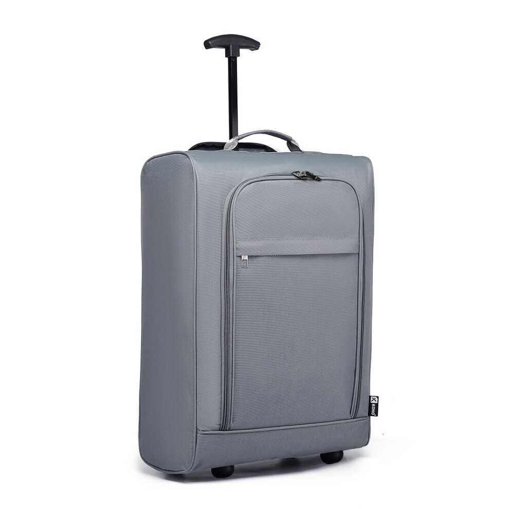 (Grey) KONO Cabin Size Soft Shell Hand Luggage