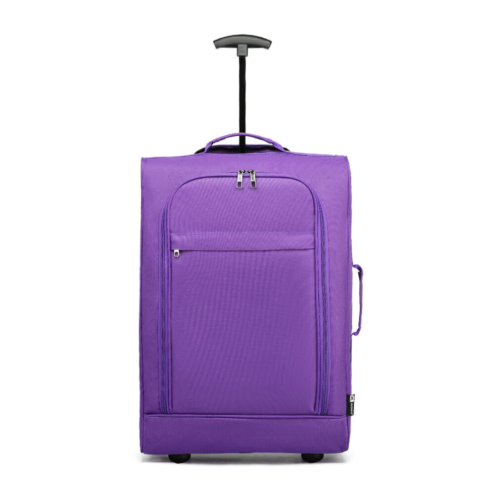 (Purple) KONO Cabin Size Soft Shell Hand Luggage