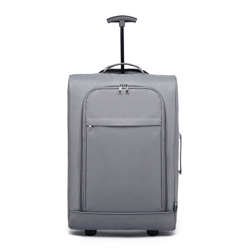 (Grey) Foldable Cabin Suitcase Soft Shell Hand Luggage Foldable Storage Case 1