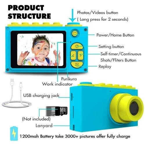 Children's waterproof digital camera 4x 2 in. 2