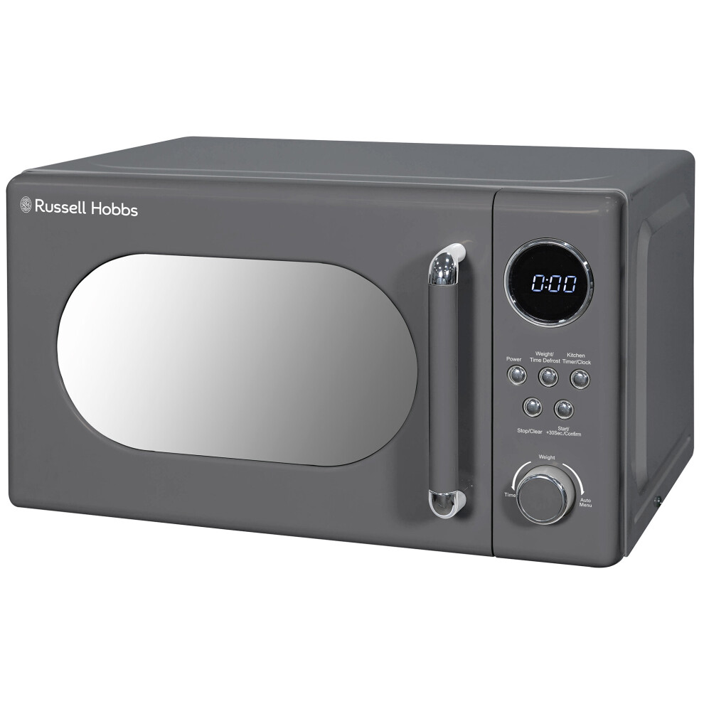 Russell Hobbs Unisex Grey Retro Digital Microwave Litres 800W Rhm2044 In Size 20 - Image 14