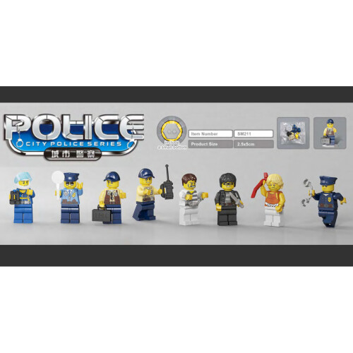 8Pcs Military Police Minifigures Building Blocks Assembling - sm211