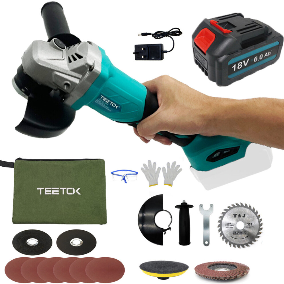 Brushless Cordless Angle Grinder Sander +6A Battery-Makita Compatible