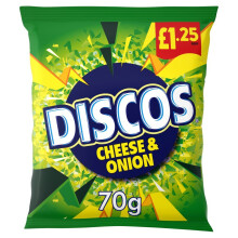 Discos Cheese & Onion Crisps 70g ( pack of 16 )