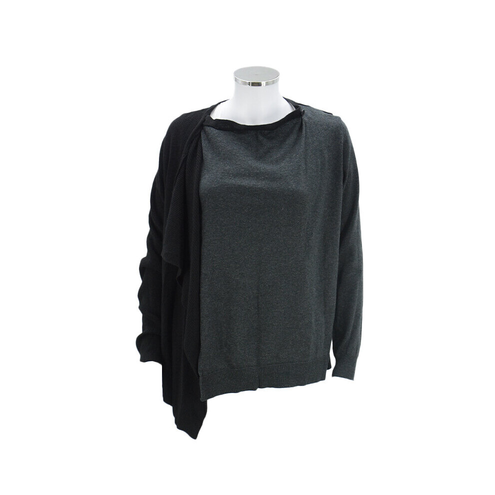 (Black and Charcoal, M) DIESEL M VANVAN Womens Open Cardigan Black Ladies Jumpers Casual Knitted Sweater