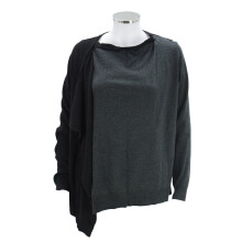 (Black and Charcoal, XXS) DIESEL M VANVAN Womens Open Cardigan Black Ladies Jumpers Casual Knitted Sweater