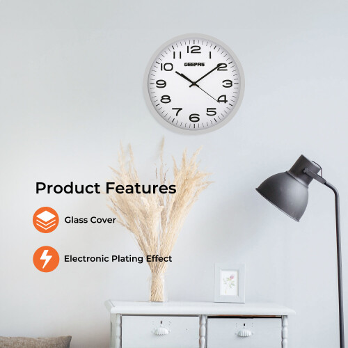 GEEPAS Geepas Analog Wall Clock Non-ticking Silent Clock Battery Operated 1