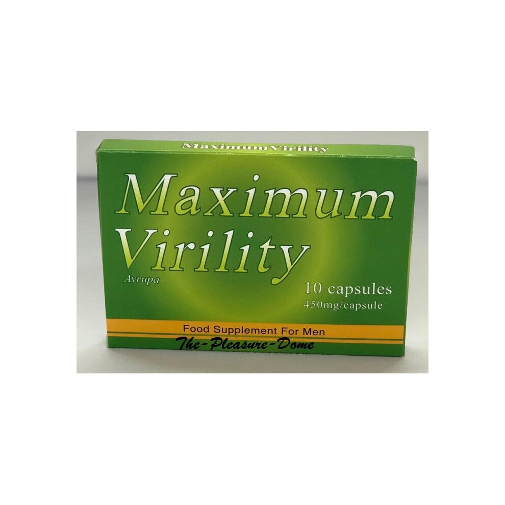 Maximum Virility 10 Capsules Herbal Pills Max Strength Performance Aid