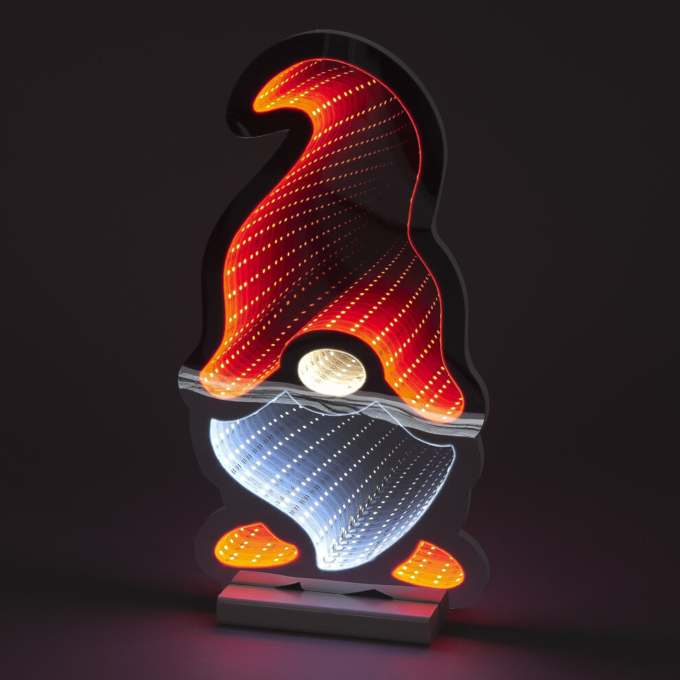 Snow Time 40Cm Led Infinity Standing Gonk Hat Christmas Decoration If04983 Red