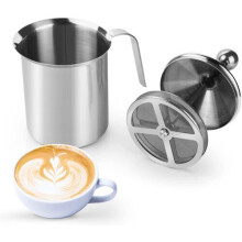 (400 ML) 304 Manual Milk Frother Milk Coffee Creamer