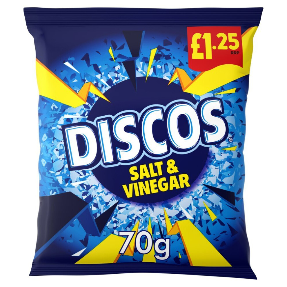 Discos Salt & Vinegar Crisps 70g ( pack of 16 )