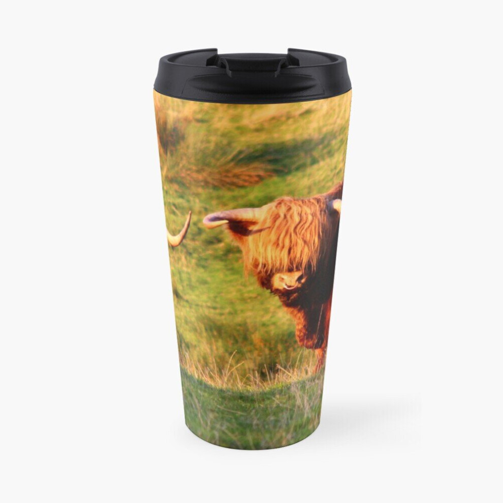 Coffee Mug Highland Cows in the Sun 16 oz Stainless Steel Vacuum Insulated Tumbler Cup