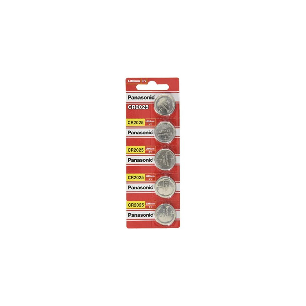 Panasonic 5 Pack - Cr2025 3V Lithium Coin Cell Battery Dl2025 Ecr2025