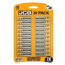 JCB, AA / LR6 1,5 V Super-Alkali-Batterien (20er-Pack) - bis zu 7 Mal mehr Leistung