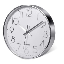 Premium Silver Wall Clock, , Modern Silent Wall Clock for Home Office Kitchen (25cm, Silver)