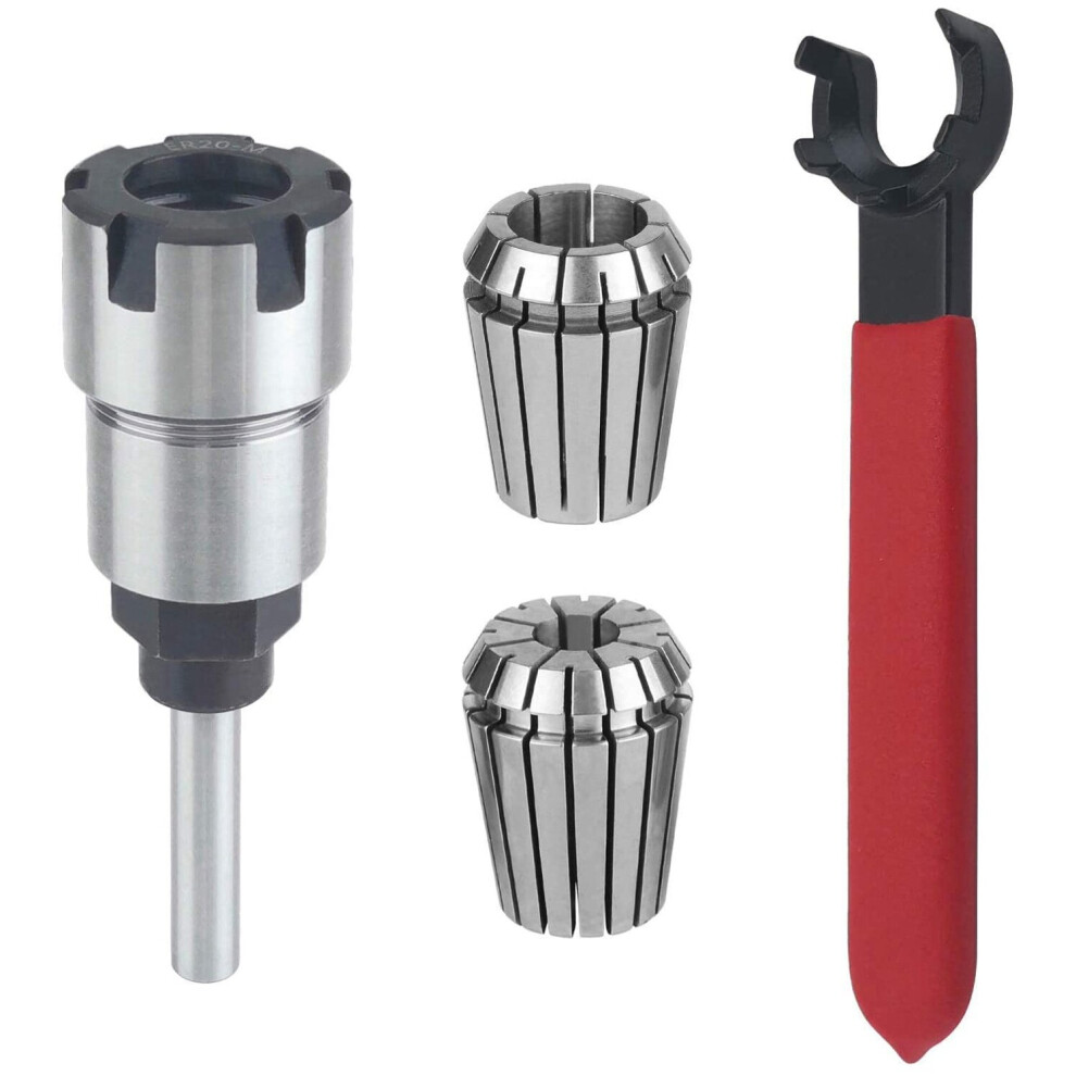 Router Bit Colle Collet Extension Chuck Converter Adapter,Convert 1/2,1/4-Inch Bit with ER20 Spring Collet