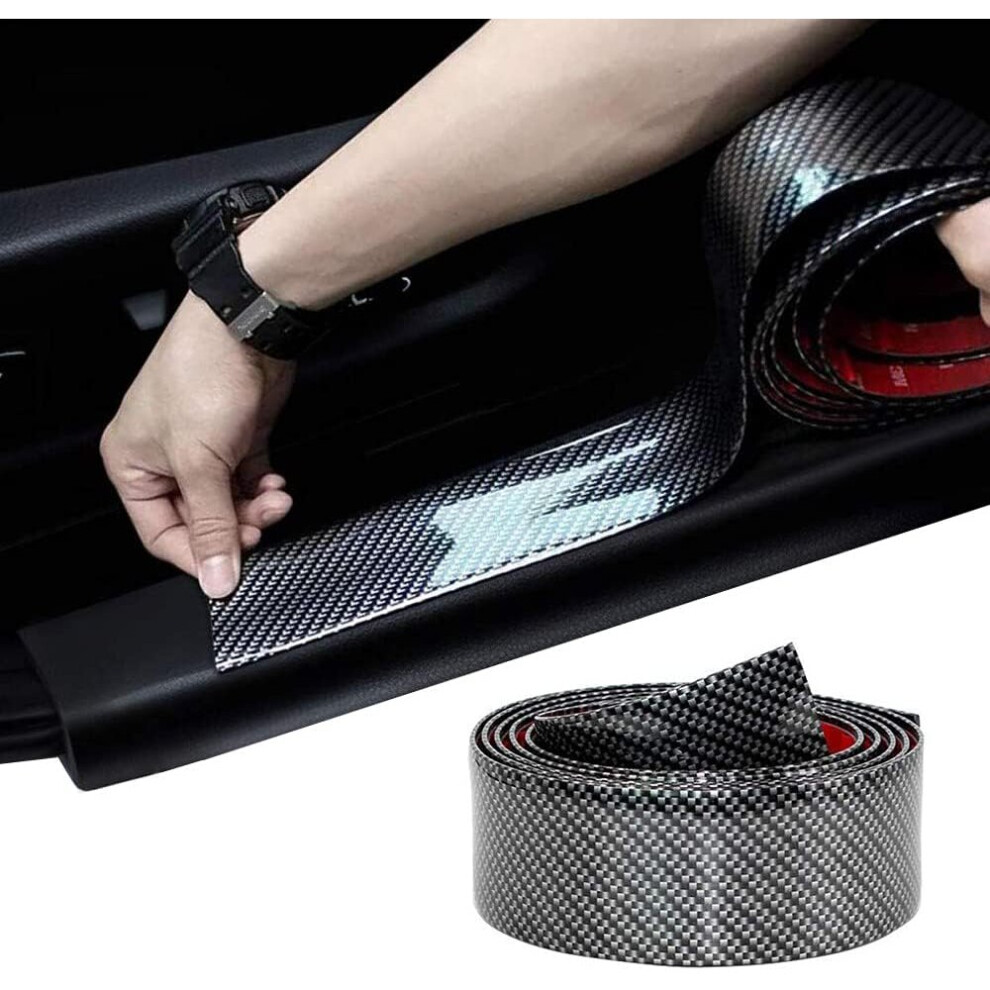 Car Door Sill Stickers, 2.5M Universal Car Sticker Protector Made Of Carbon Fiber, Has Ability To Resist Abrasion And Strong Adhesion (5Cm, 2.5M Black 975295042892