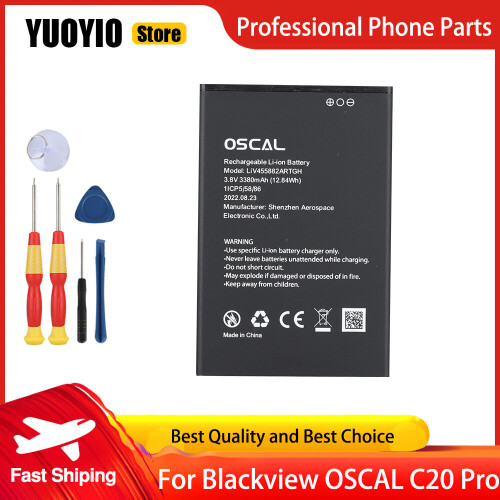 High capacity original battery for Blackview C20 Pro smartphone, 3380mAh, 100%