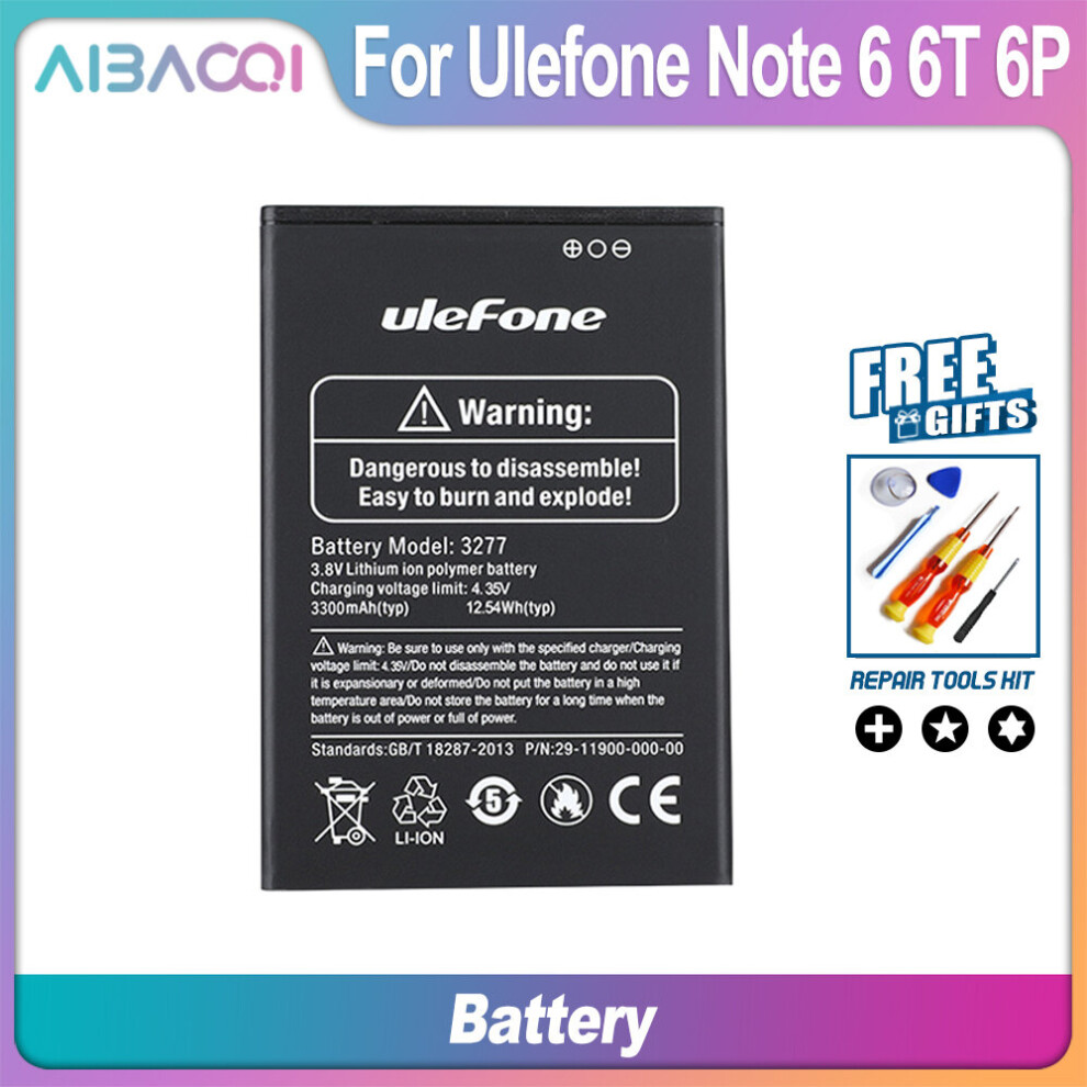AiBaoQi Original Replacement Battery For Ulefone Note 6 6P, 3300mAh, High Quality Battery For Ulefone Note 6T Mobile Phone