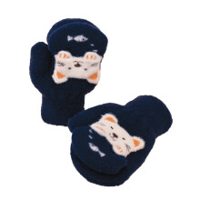 (Navy) Kids Gloves Mittens Unisex Accessories - Cat