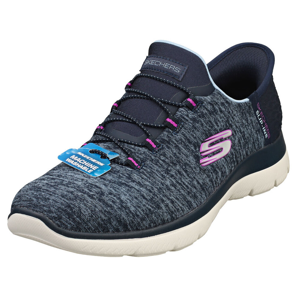 Skechers (8) Summits Vegan Womens Fashion Trainers In Navy Purple - 4 Uk