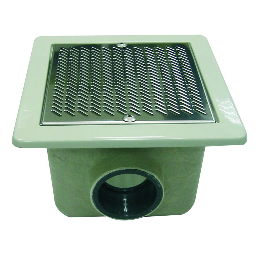 Certikin Main Drain 250 X 250 With 90Mm Connections - 20MÂ³/Hr (0.3M/S)33MÂ³/Hr (0.5M/S) (PMD252/90R)