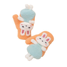 Kids Gloves Mittens Animal Winter Unisex Accessories - Orange Rabbit