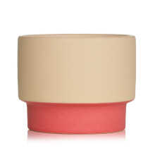 Paddywax Color Block Ceramic Candle Amber & Smoke Palm Springs-inspired 031651, 6oz / 170g, Hand-poured Soy Wax Blend, Cotton Wick