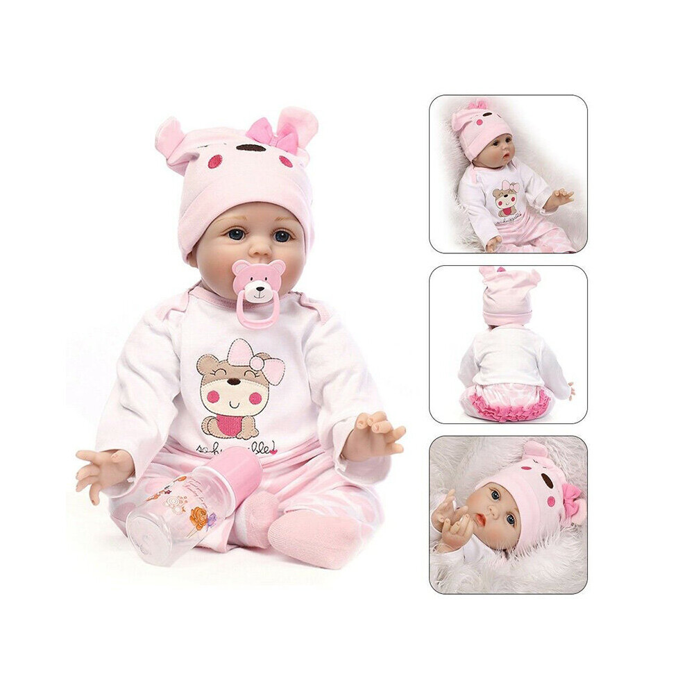 Dinamr 16" Realistic Soft Reborn Dolls Lovely Baby Girl Toddler Kids Gifts Toy