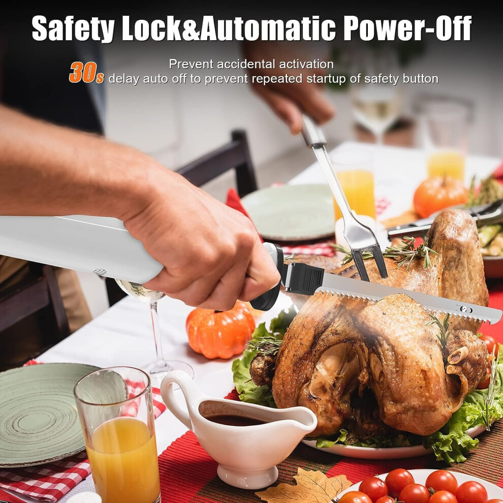 Electric Knife Cordless Electric Carving Knife with Safety Lock Button