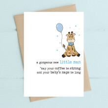Gorgeous New Little Man Strong Coffee Greeting Card Dandelion Stationery Cards