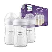 Avent Natural Response Baby Bottle - 3 x 260ml Baby Milk Bottle for Newborns and Up, BPA Free, 1+ Months (Model SCY903/03)