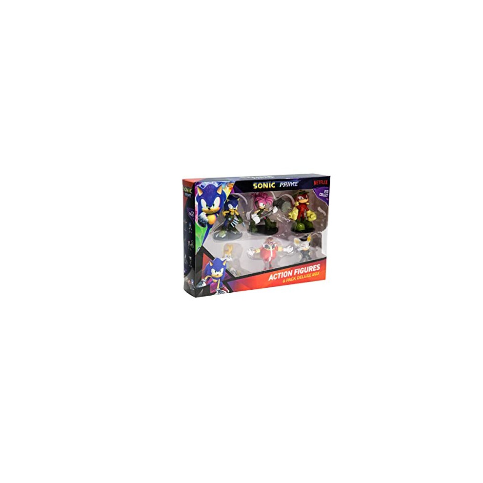 Sonic Prime Action Figures 6 Pack Set 2 | 6 7.5cm Sonic The Hedgehog Articulated Figures Based On The Sonic Prime Netflix TV Show | Sonic Toys Make