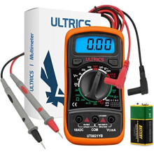 Digital Multimeter, Voltmeter Ammeter Ohmmeter Circuit Checker with Backlight LCD Test Leads, Portable Multi Tester Measures OHM AC DC Voltage Current