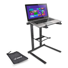 Portable Folding Laptop Stand - Standing Table with Foldable Height and Secondary Accessory Tray for iPad, Tablet, DJ Mixer, Workstation, Gaming and