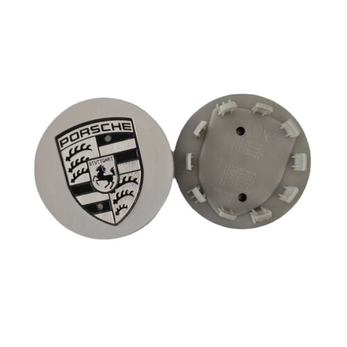 4pcs Porsche Wheel Centre Caps 65mm Silver Black