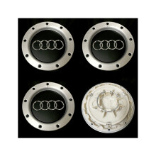 4x 147mm 9-Hole Wheel Center Hub Caps for Audi TT 8D0601165K Black