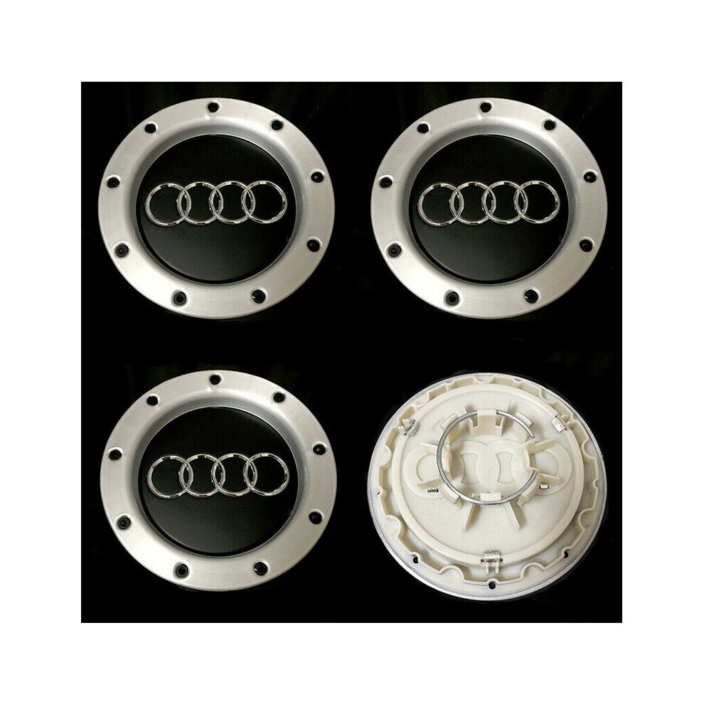 4pcs 147mm 9 holes Wheel Center Hub Cap for Audi TT 8D0601165K Black