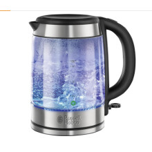 Russell Hobbs 21600-10 Illuminating Glass Kettle, Black, 1.7 Litre