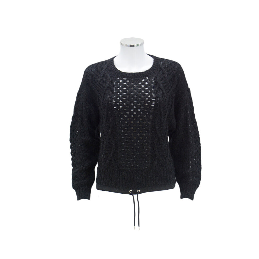(Black, M) DIESEL M GRATA Womens Pullover Jumper Long Sleeve Crew Neck Knitted Black Sweats