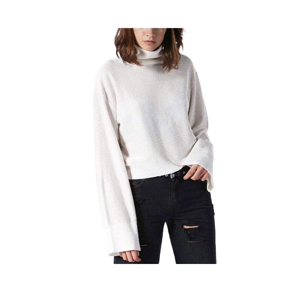 (Off White, XS) DIESEL M STELLAR Womens High Neck Jumper