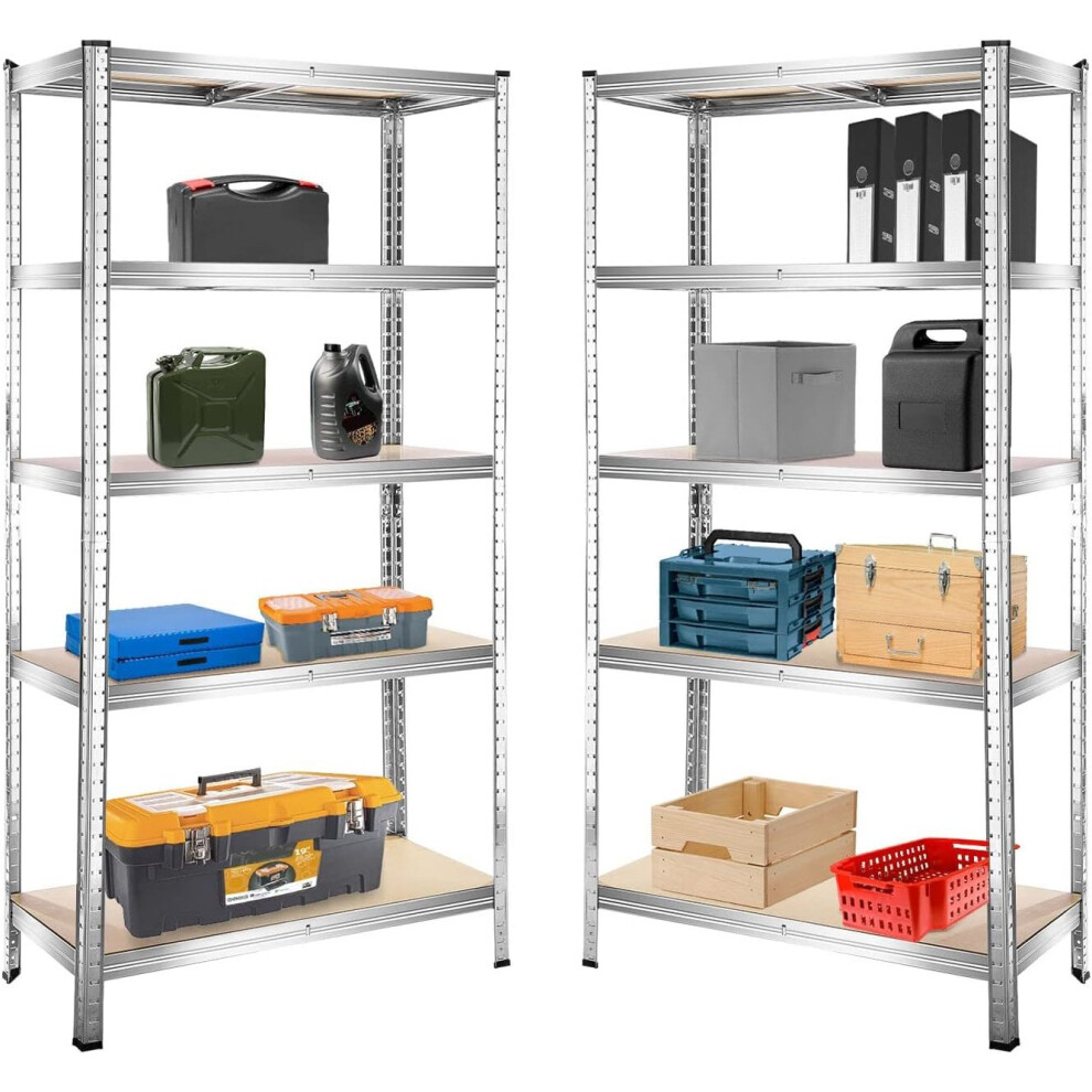 (Galvanised 70 x 30 x 150cm (L x W x H)) Crystals Heavy Duty 5 Tier Racking Shelf Garage Shelving Storage Shelves Unit