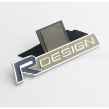 (Blue) R DESIGN Grill Badge Front Emblem For Volvo XC60 V70 S60 V40 V60 C30 V50