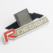 (Red) R DESIGN Grill Badge Front Emblem For Volvo XC60 V70 S60 V40 V60 C30 V50