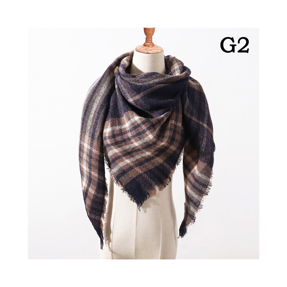 (UG-2  T) 2022 Winter Scarf Women Knitted Plaid Warm Scarves Triangle Shawls Wra-image-OPC-PC88TW8-NEW