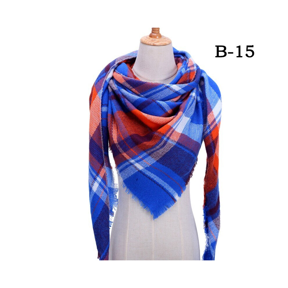 (UB-15  L) 2022 Winter Scarf Women Knitted Plaid Warm Scarves Triangle Shawls Wra-image-OPC-PC88TWX-NEW