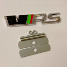 VRS Badge Front Grille Grill Kit 3D Chrome Logo Emblem For SKODA Octavia Fabia